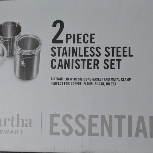 Martha Stewart Set of TWO Food Storage Canisters w/ Airtight Lid 1.5QT &… - Picture 2 of 6